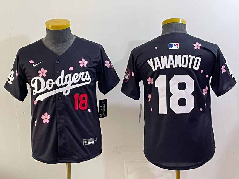 youth 2026 Los Angeles Dodgers #18 Yamamoto blue Game Nike MLB Jersey 03001
